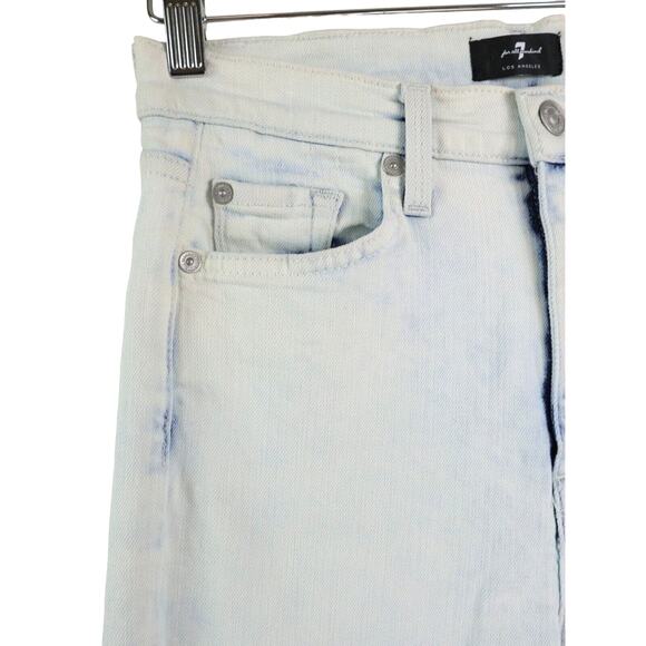 7 For All Mankind Size 27 High Waist Ankle Skinny Jeans Ocean White - Picture 4 of 12